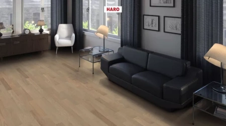 Инженерная доска Haro Strip Allegro 4000 Series Дуб песочно-серый тренд 540135
